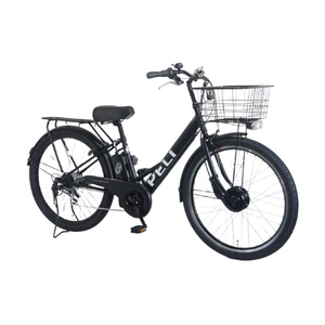PELTECH 27.5型 V型電動アシスト自転車外装6段 復刻モデル マットブラック TDA-728L-MBK-8AH-イメージ2