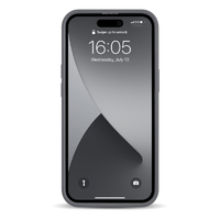 エム・ディー・シー iPhone 16 Pro用new balance [カード収納付き背面ケース/スタンプロゴスエード] ブルーグレー MD-75539-3