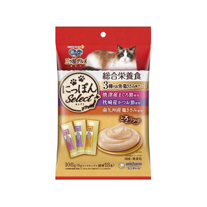 ユニ・チャーム 銀のスプーン 三ツ星グルメ おやつ にっぽんSelect 総合栄養食とろリッチ 3種の魚ささみ アソート 108g FCF549N-イメージ1