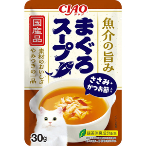 イナバショクヒン CIAO スープ まぐろスープ ささみ・かつお節入り 30g CIAOｽ-ﾌﾟﾏｸﾞﾛｽ-ﾌﾟｻｻﾐｶﾂｵ30G-イメージ1