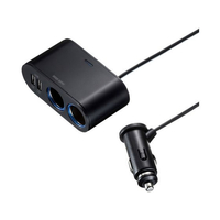 サンワサプライ USBチャージャー付2連ソケット(2ポート・4.8A) FCC9148-CAR-CHR78CUN