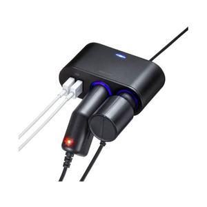 サンワサプライ USBチャージャー付2連ソケット(2ポート・4.8A) FCC9148-CAR-CHR78CUN-イメージ3