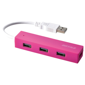 BUFFALO USB2．0バスパワーハブ 4ポートタイプ ピンク BSH4U050U2PK-イメージ1