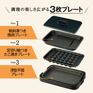 象印 ホットプレート 3枚タイプ やきやき ブラック EA-KL30-BA-イメージ2