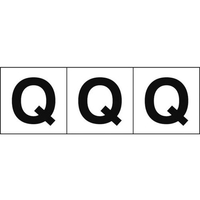 トラスコ中山 TRUSCO アルファベットステッカー 30×30 「Q」 白地／黒文字3枚 3枚粘着シール3030英字｢Q｣ FC737GA-4388666