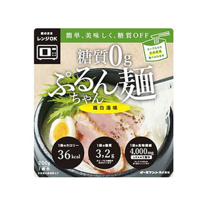 オーミケンシ 糖質0gぷるんちゃん麺 鶏白湯味 200g FCR7205-イメージ1