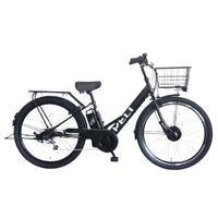 PELTECH 27.5型 V型電動アシスト自転車外装6段 復刻モデル マットブラック TDA-728L-MBK-12AH