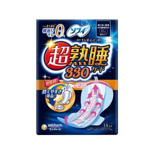 ユニ・チャーム ソフィ 超熟睡ガード 330 特に多い夜用 羽付 14枚 F051871-イメージ1