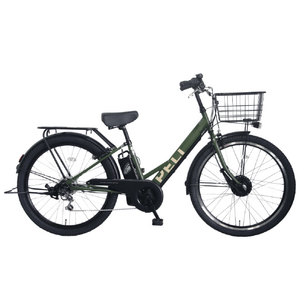 PELTECH 27.5型 V型電動アシスト自転車外装6段 復刻モデル マットカーキ TDA-728L-MKH-8AH-イメージ1