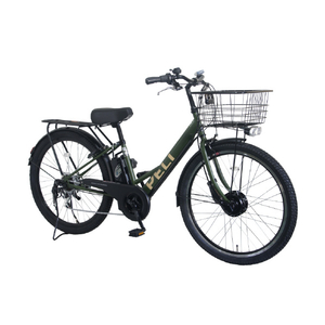 PELTECH 27.5型 V型電動アシスト自転車外装6段 復刻モデル マットカーキ TDA-728L-MKH-8AH-イメージ2