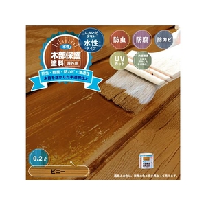 カンペハピオ 水性木部保護塗料 ピニー 0.2L FCB410M-イメージ2
