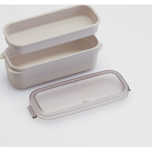 スケーター ラク洗 2段 ランチボックス 800mL サンドホワイト FCJ349L-PALB8-イメージ6