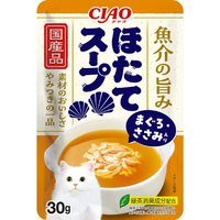 イナバショクヒン CIAO スープ ほたてスープ まぐろ・ささみ入り 30g CIAOｽ-ﾌﾟﾎﾃﾃｽ-ﾌﾟﾏｸﾞﾛｻｻﾐ30G