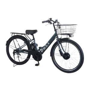 PELTECH 27.5型 V型電動アシスト自転車外装6段 復刻モデル スモーキーブルー TDA-728L-SBL-8AH-イメージ2