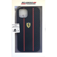 エアージェイ iPhone 13用PUカーボン 背面ケース FERRARI ブラック FESNMHCP13MBK