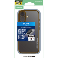 エレコム iPhone 17用ソフトケース 極限 メタリック メタルステッカー付 メタリックブラウン PM-A25AUCTMKBR