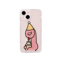 168cm iPhone 13 mini用ハイブリッドクリアケース Pink Olly with ケーキ 168246I13MN