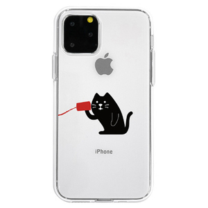 Dparks iPhone 11 Pro用ソフトクリアケース 聞くネコ DS17246I58R-イメージ1