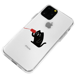 Dparks iPhone 11 Pro用ソフトクリアケース 聞くネコ DS17246I58R-イメージ2