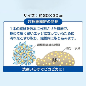 日本クリンテック 厚手 マイクロファイバークロス W 5枚入 FCG051Y-イメージ3