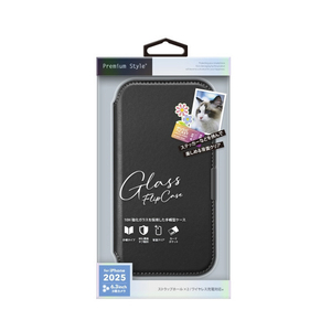 PGA iPhone 17 Pro用ガラスフリップ ブラック PG-25BGF01BK-イメージ1