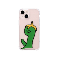 168cm iPhone 13 mini用ハイブリッドクリアケース Green Olly with バナナ 168247I13MN