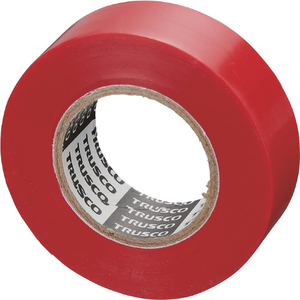 トラスコ 脱鉛タイプビニールテープ １９ｍｍＸ１０ｍ 赤  １巻入り 粘着力：1.47N/10mm GJ2110R1P-イメージ1