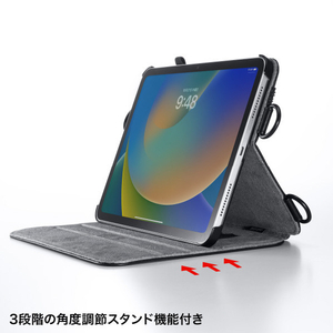 サンワサプライ iPad 10．9インチ(第10世代)用スタンド機能付きショルダーベルトケース ブラック PDA-IPAD1912BK-イメージ4