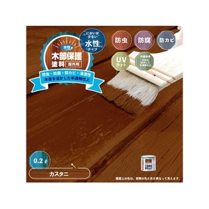 カンペハピオ 水性木部保護塗料 カスタニ 0.2L FCB412M-イメージ2