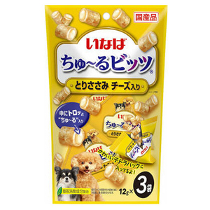 いなばペットフード ちゅーるビッツ とりささみ チーズ入り 12g×3 ﾁﾕ-ﾙﾋﾞﾂﾂﾄﾘｻｻﾐﾁ-ｽﾞ12GX3-イメージ1