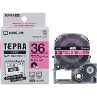 キングジム テプラ PROテープカートリッジ マグネットテープ 36mm幅 ピンク/黒文字 SJ36P