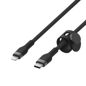 BELKIN USB-C to ライトニングケーブル(高耐久編込シリコンケーブル) 1．0m ブラック CAA011BT1MBK-イメージ1