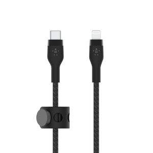 BELKIN USB-C to ライトニングケーブル(高耐久編込シリコンケーブル) 1．0m ブラック CAA011BT1MBK-イメージ4
