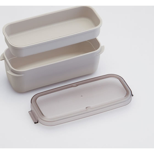スケーター ラク洗 2段 ランチボックス 930mL サンドホワイト FCJ351L-PALB10-イメージ6