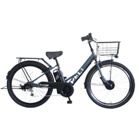 PELTECH 27.5型 V型電動アシスト自転車外装6段 復刻モデル スモーキーブルー TDA-728L-SBL-12AH