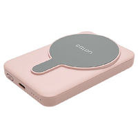 ラスタバナナ Type-C1ポート マグネット付ワイヤレスモバイルバッテリー+Type-Cケーブル 30cm 5000mAh calon スモーキーピンク RLI050WCC10W01SPK