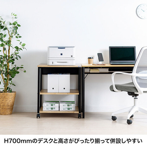 サンワサプライ 木目調プリンタスタンド(W600) 薄い木目 LPS-117LM-イメージ8