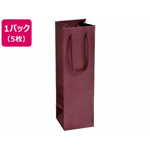 ハピラ 手提紙袋 ワイン用バッグ エンジ 5枚入 FC777TD-TES01E-イメージ1