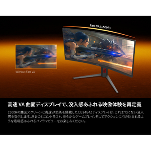 AOC ゲーミング液晶ディスプレイ 34型/3440×1440/HDMI、DisplayPort/ブラック/スピーカー:なし/240Hz ブラック CU34G4Z/11-イメージ6