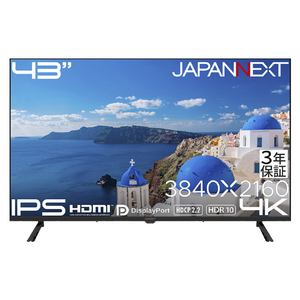 JAPANNEXT 43インチ 液晶ディスプレイ ブラック JN-IPS43U-H3-イメージ2