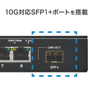 I・Oデータ 10G対応SFP+搭載2．5Gアンマネージスイッチングハブ 8ポート BSH-QG08-イメージ3