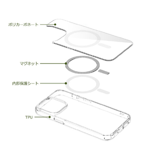 abbi FRIENDS Phone 16用ネコマンジュウMagSafe対応クリアケース 渡り ABF27248I16-イメージ6