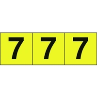 トラスコ中山 TRUSCO 数字ステッカー 30×30 「7」 黄色／黒文字 3枚入 3枚粘着シール3030黄色 FC267FZ-2068577