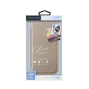 PGA iPhone 17 Pro用ガラスフリップ ベージュ PG-25BGF02BE-イメージ1