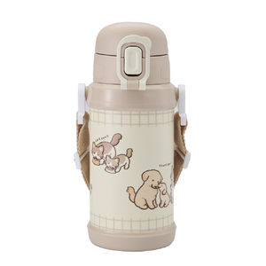 ReachWill魔法瓶 ステンレス製キッズボトル 600ml イヌとネコ RYI-KS60IV-イメージ1