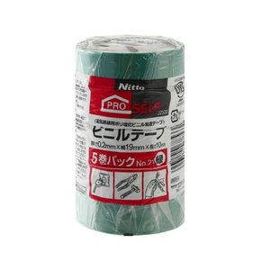 ニトムズ ビニルテープ No.21 緑 19mm×10 m 5巻パック FC014PA-J2533-イメージ1
