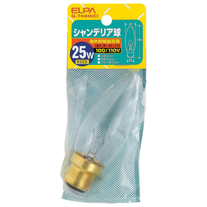 エルパ シャンデリア球 25W B22D口金 クリア G-704H(C)-イメージ1