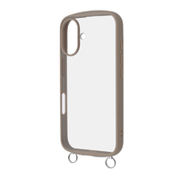 レイアウト iPhone 16用Like standard Puffull 耐衝撃 バンパー ストラップ金具付き ハイブリッドケース ベージュ RT-P46CMD1/BE