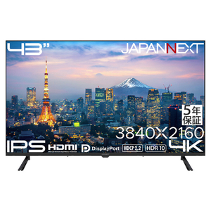 JAPANNEXT 43インチ 液晶ディスプレイ ブラック JN-IPS43U-H5-イメージ2