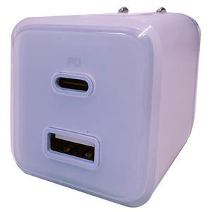 インプリンク PD65W対応 Type-C1ポート/USB1ポート AC充電器 パープル IMACHCL65PU-イメージ1